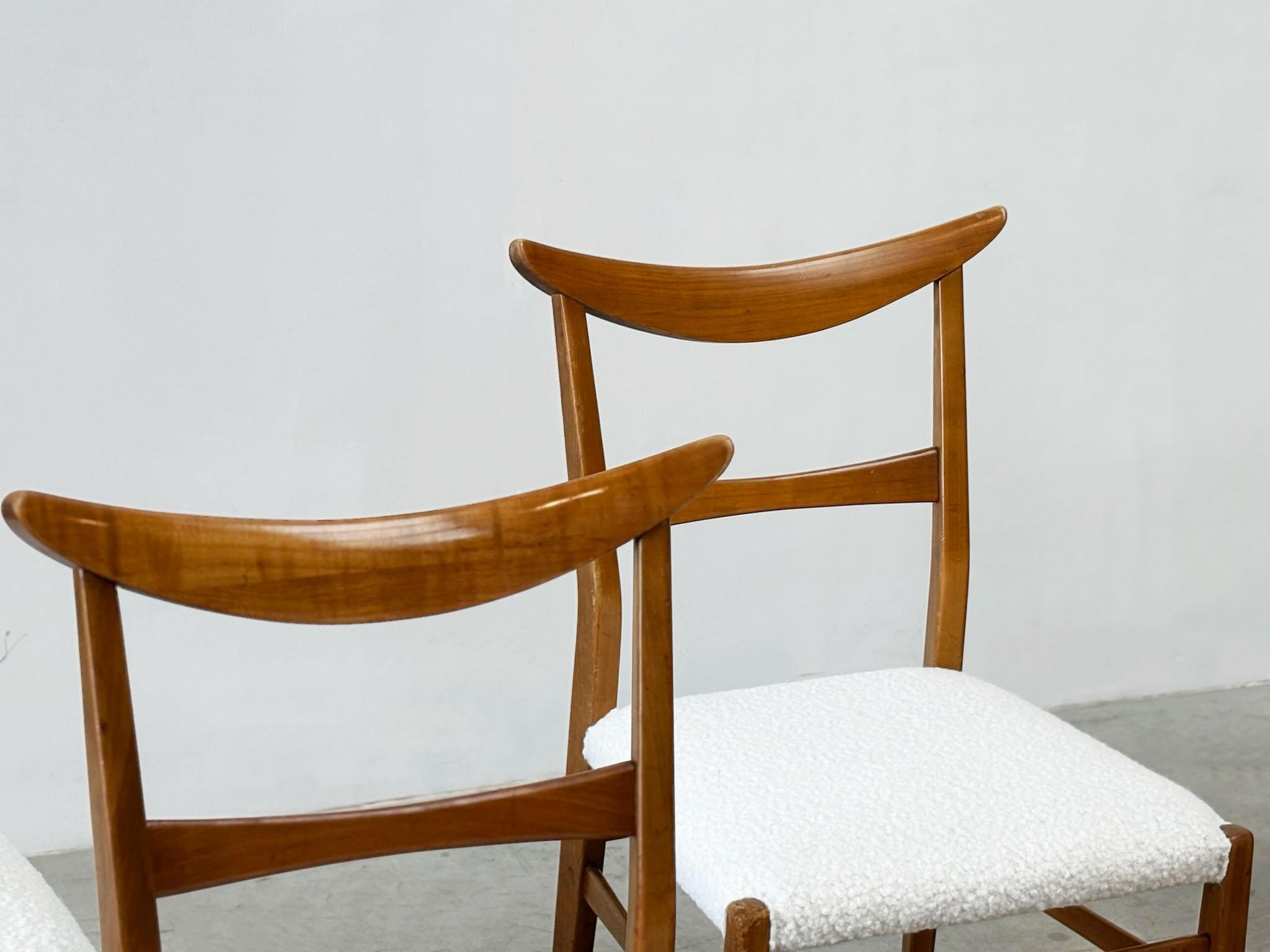 Set di sei sedie da pranzo Lübke in noce in vendita 1