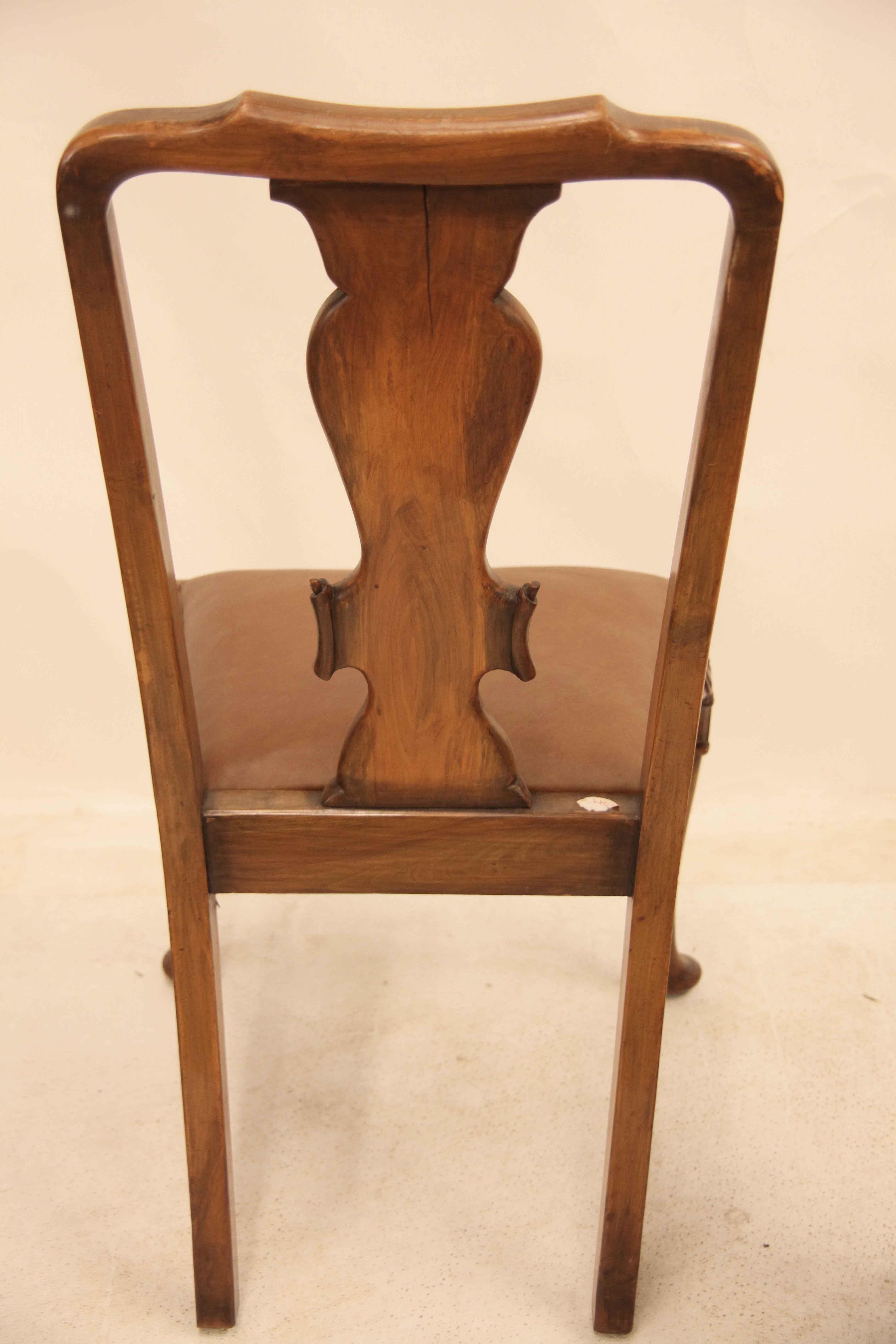 Late 19th Century Set of Six Walnut Queen Anne Chairs For Sale