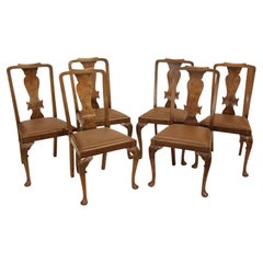 Set of Six Walnut Queen Anne Chairs
