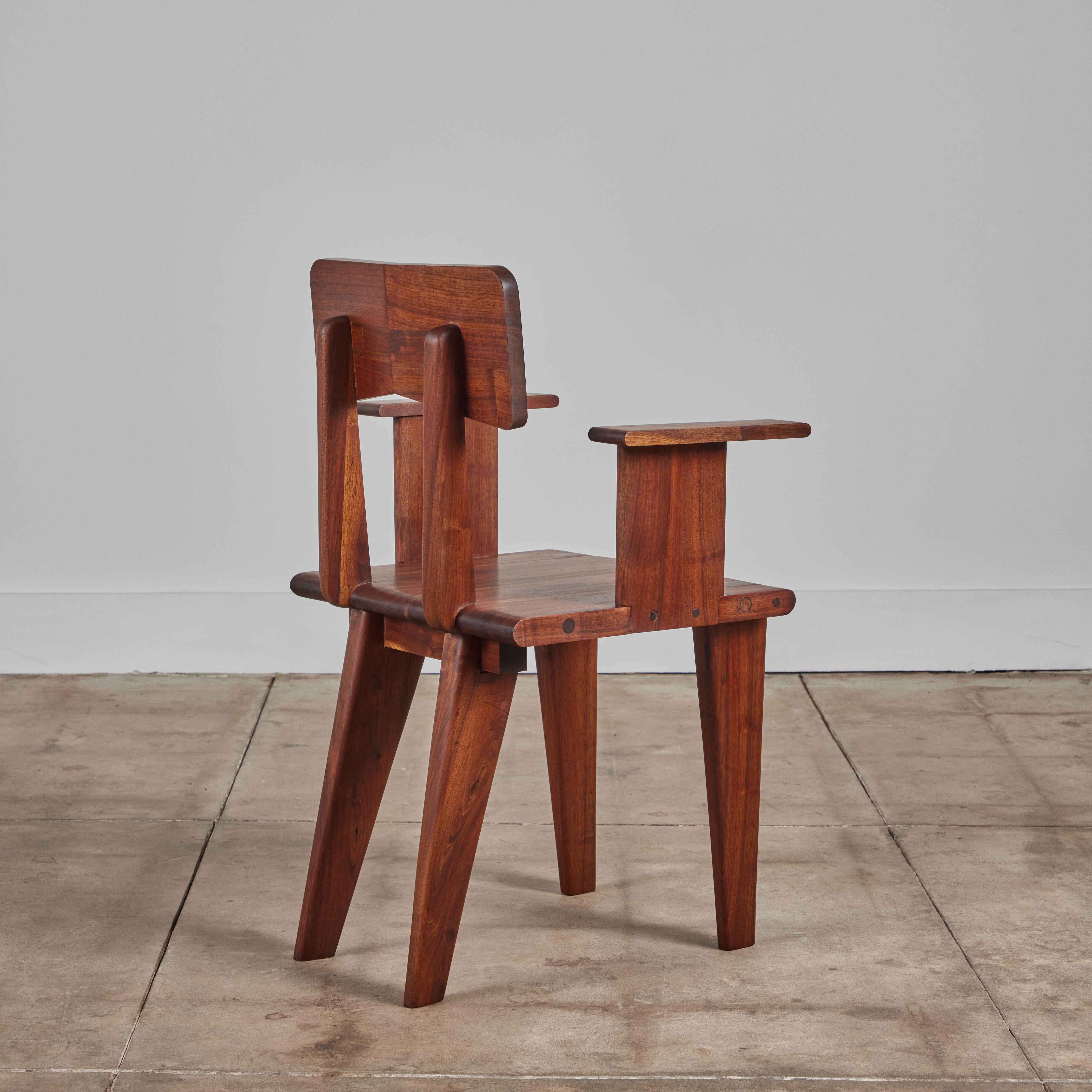 Set of Six Walnut Studio Craft Dining Chairs For Sale 7