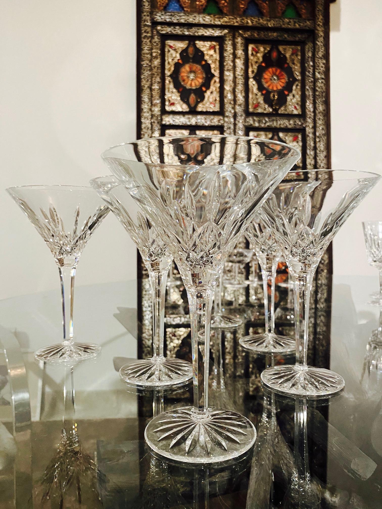 waterford lismore tall martini glasses