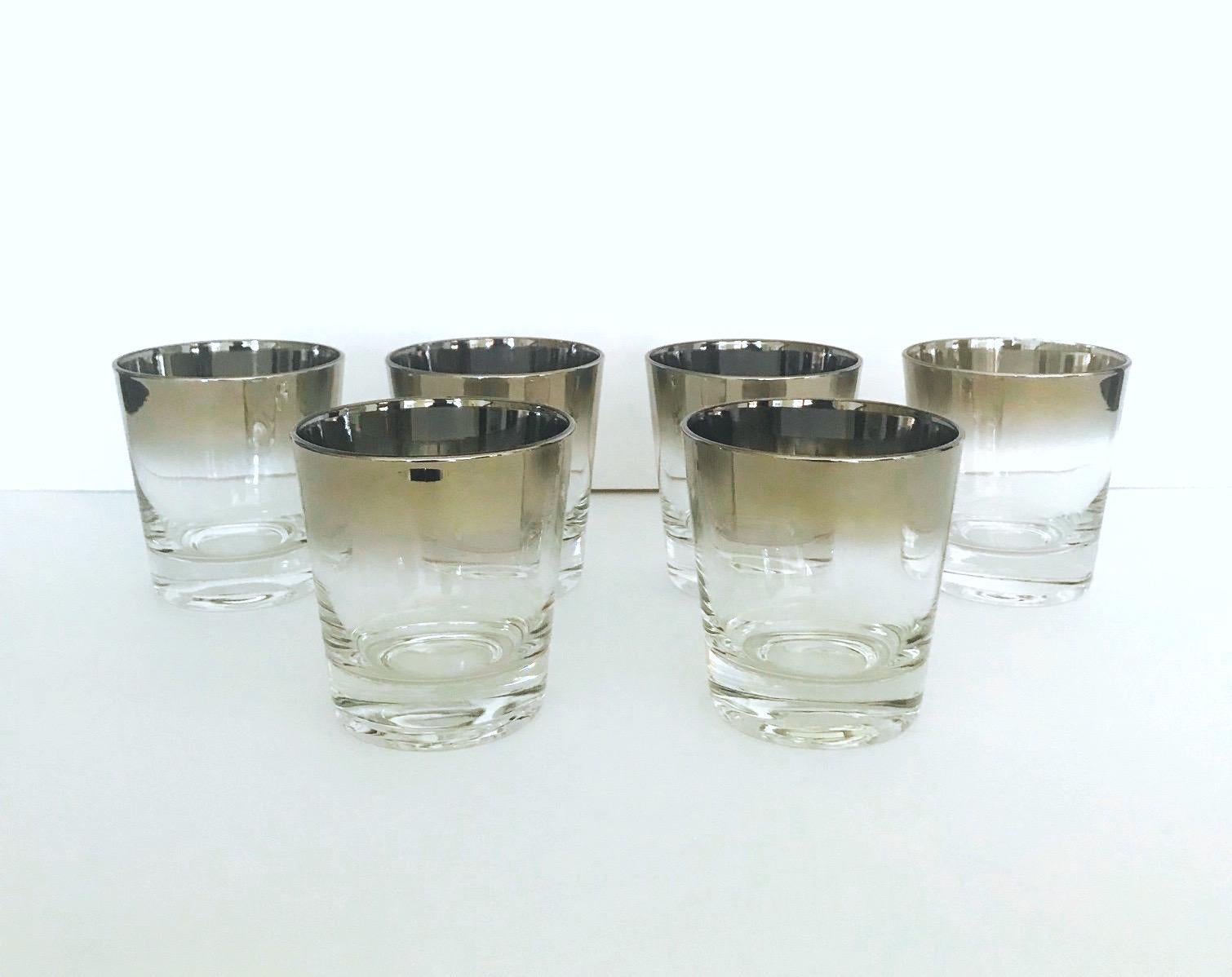 Mid-Century Modern Set of Six Whiskey Barware Glasses by Dorothy Thorpe, circa 1960s