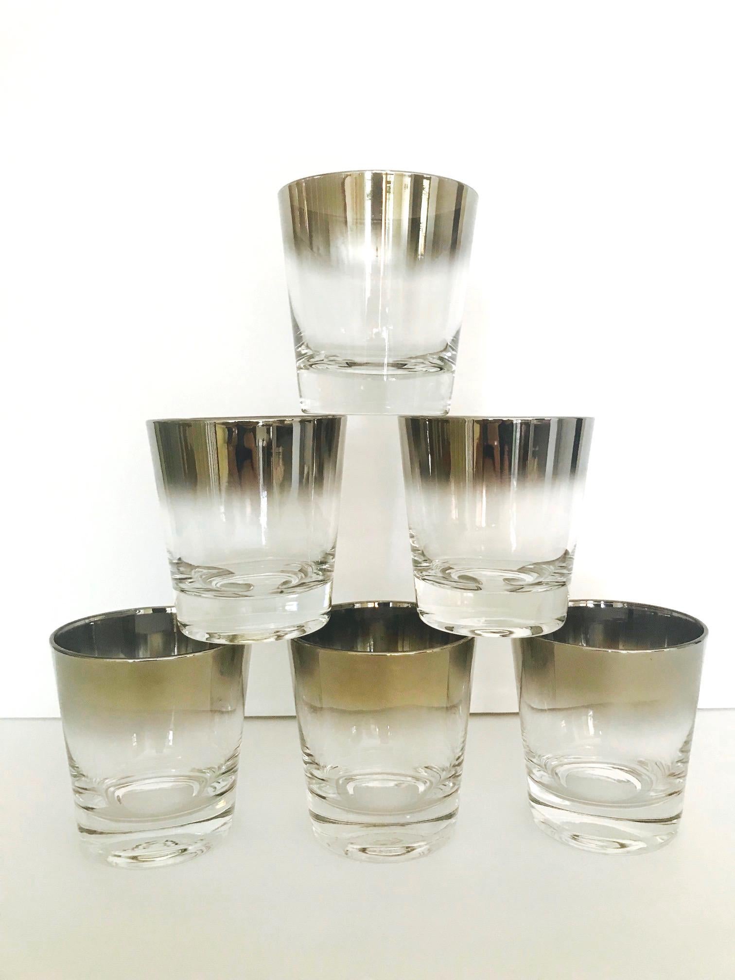 American Set of Six Whiskey Barware Glasses by Dorothy Thorpe, circa 1960s