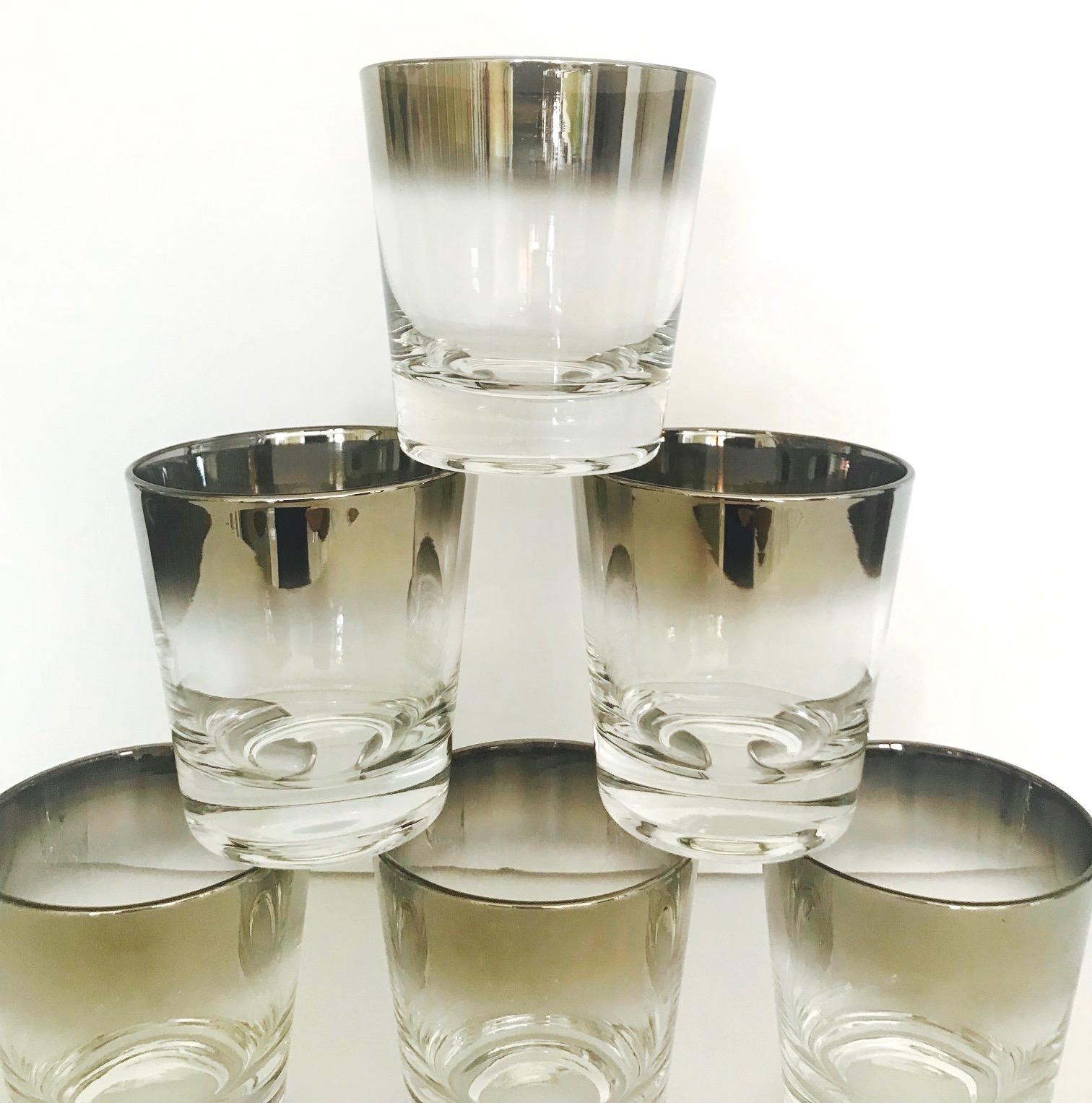 Set of Six Whiskey Barware Glasses by Dorothy Thorpe, circa 1960s In Good Condition In Fort Lauderdale, FL