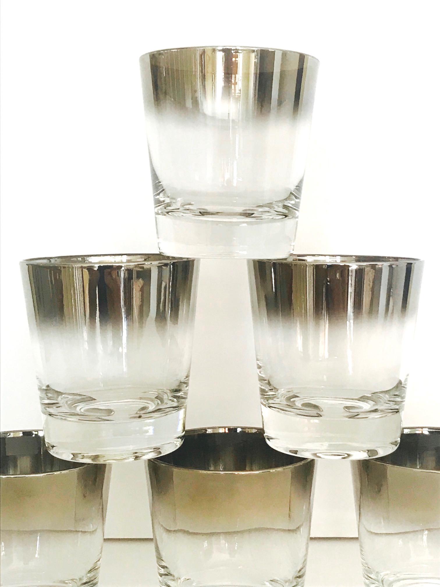 Mid-20th Century Set of Six Whiskey Barware Glasses by Dorothy Thorpe, circa 1960s
