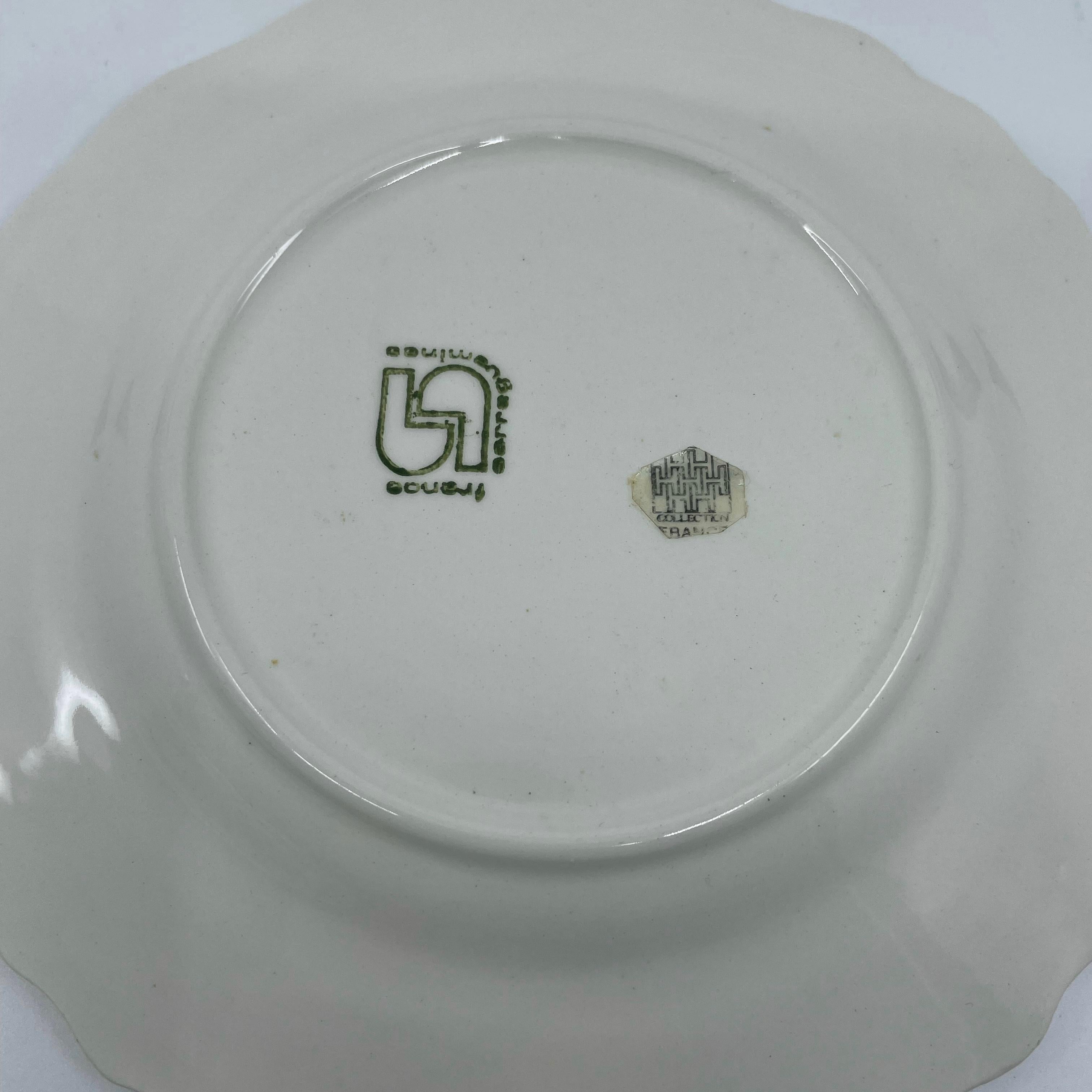 Set of Six White Fruit Salad Dessert Plates For Sale 2