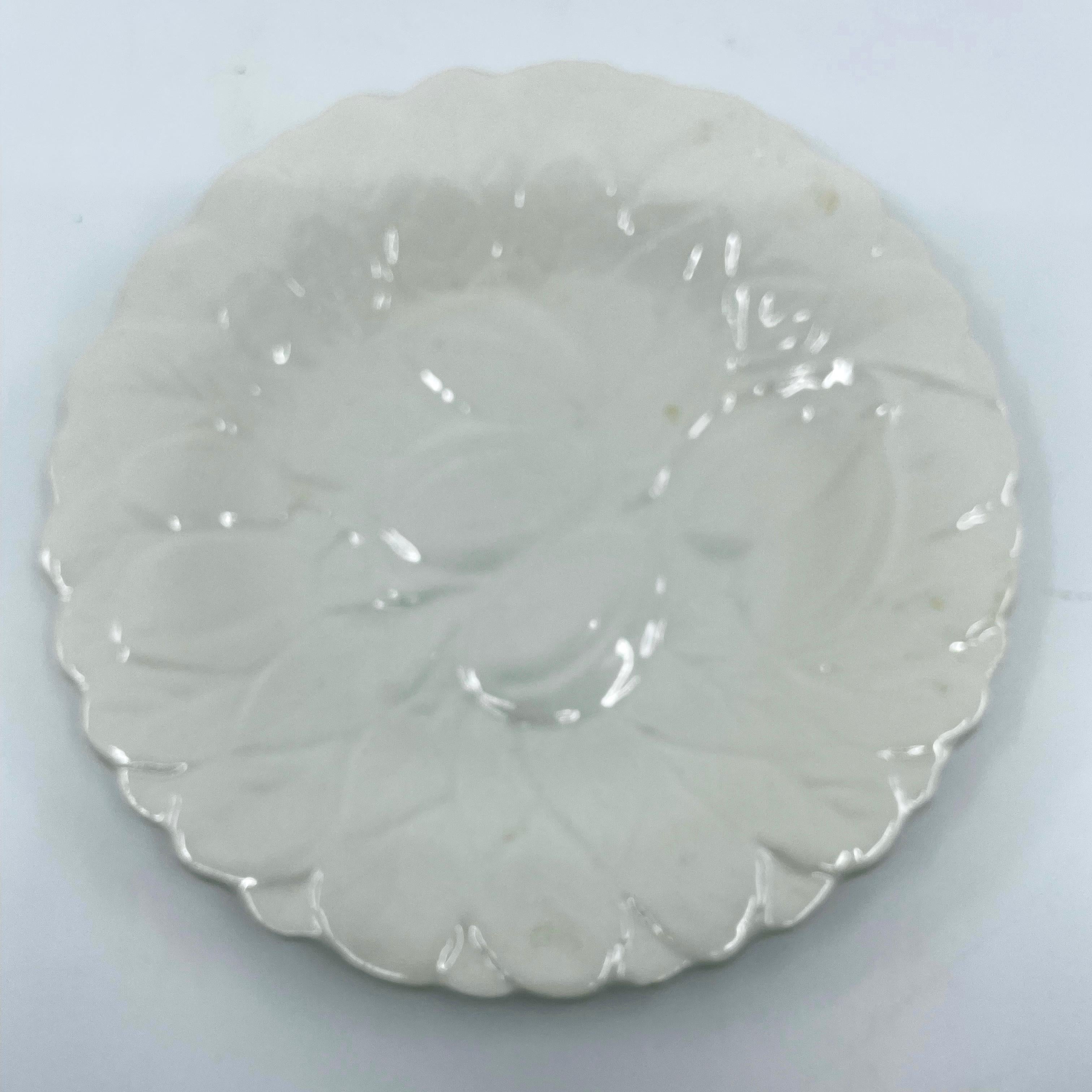 French Set of Six White Fruit Salad Dessert Plates For Sale
