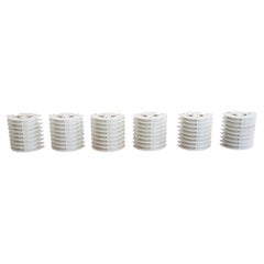 Set of Six White Lacquered Metal Wall Lamps by Boréns