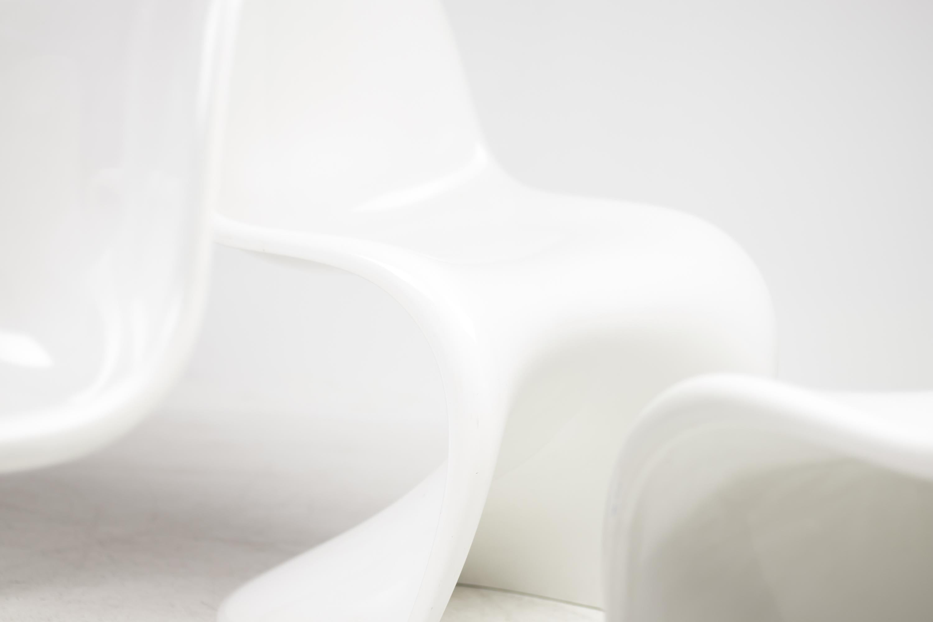 Danish Set of Six White Panton Chairs