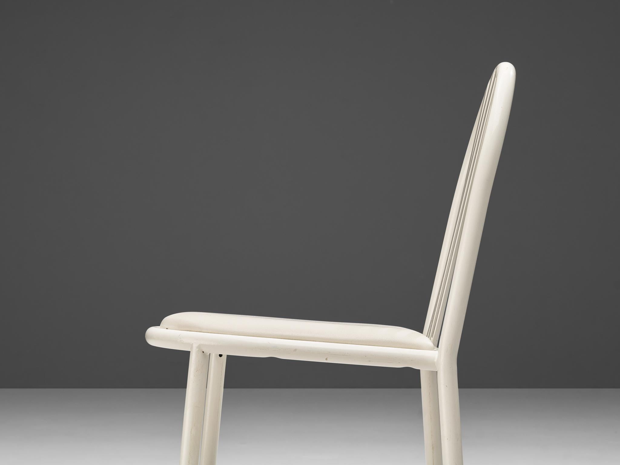 Set of Six White Tubular Steel Chairs by Robert Mallet Stevens 5