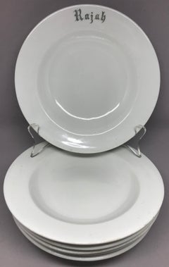 Set of Six White Vintage “Rajah” Plates