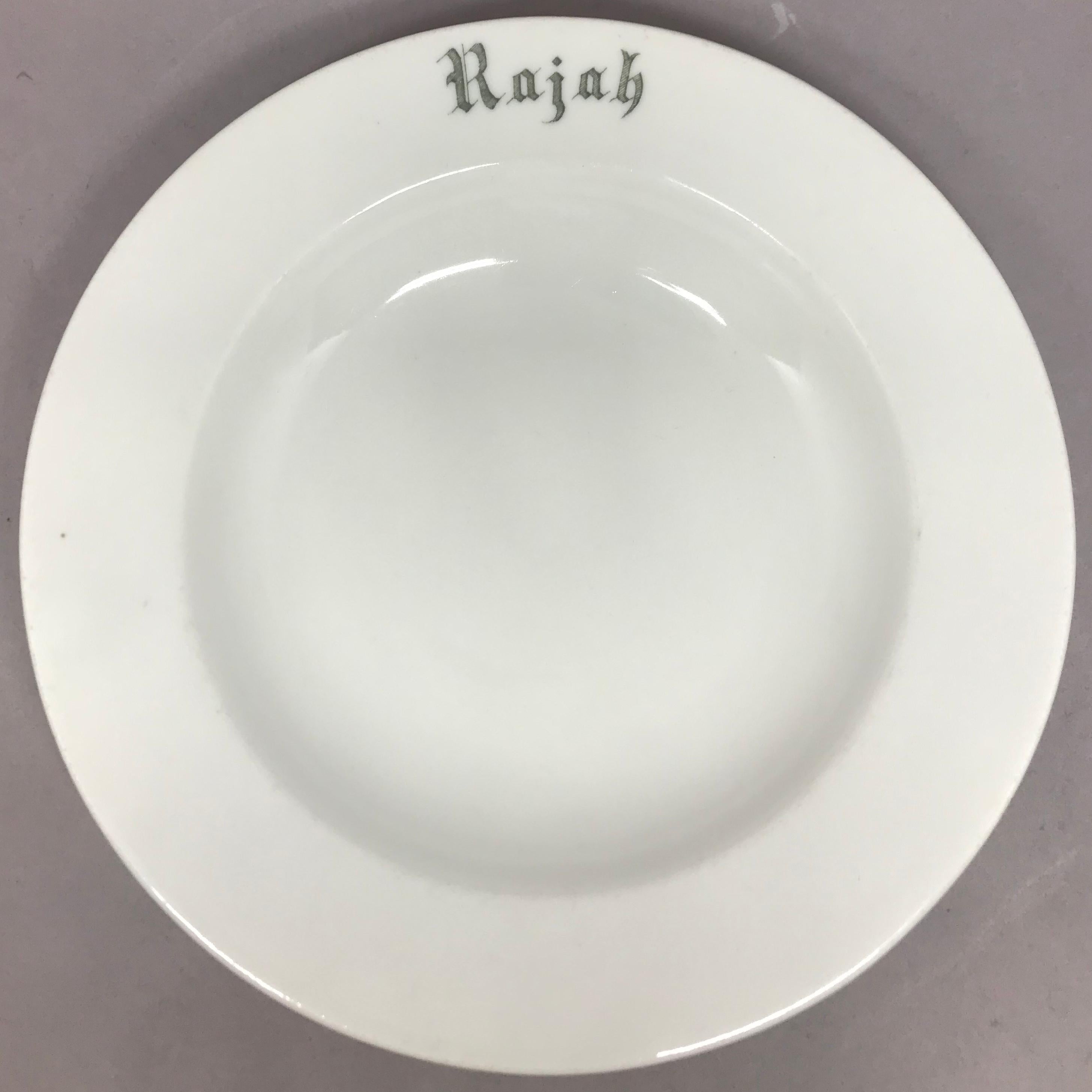 American Set of Six White Vintage “Rajah” Plates For Sale