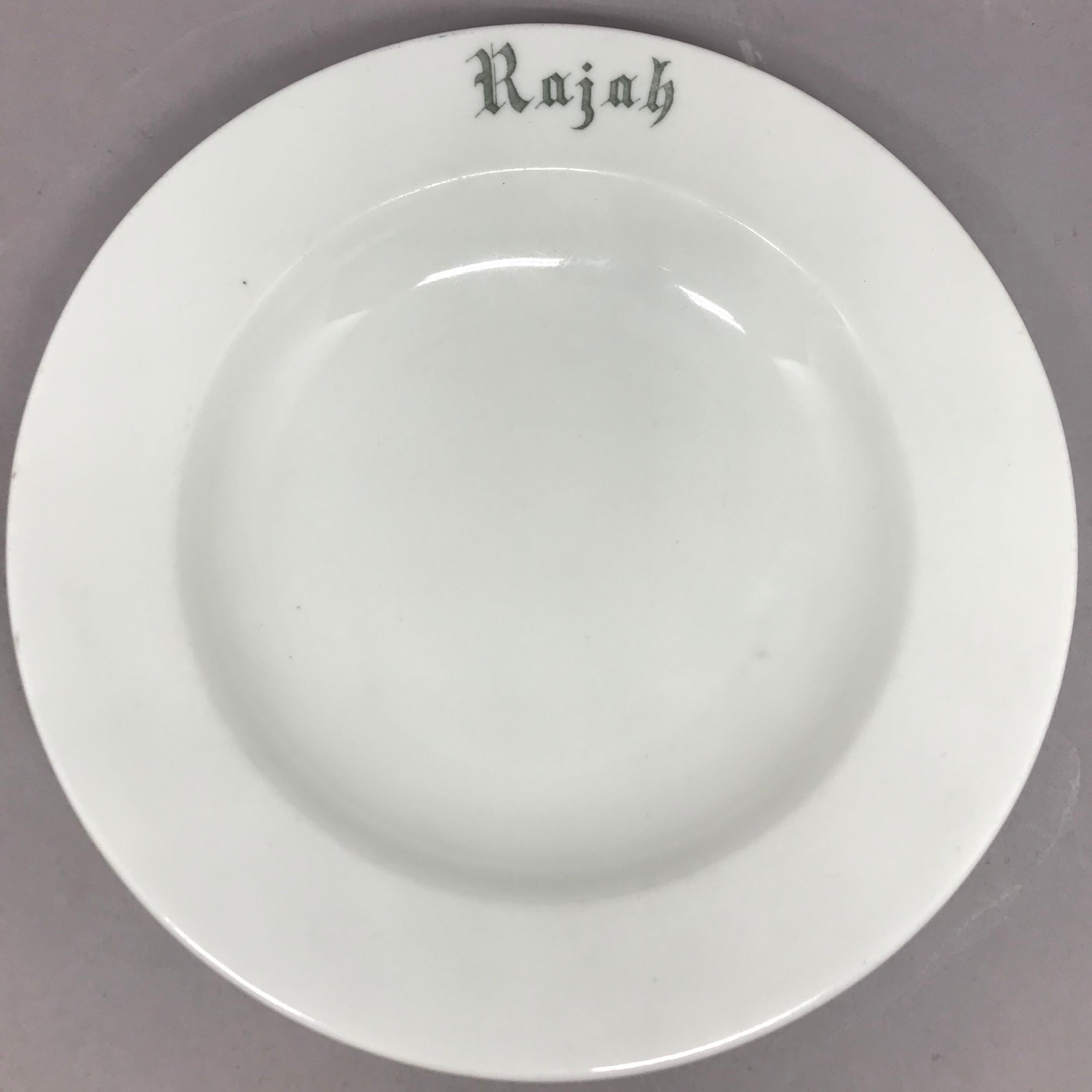 Set of Six White Vintage “Rajah” Plates For Sale 1