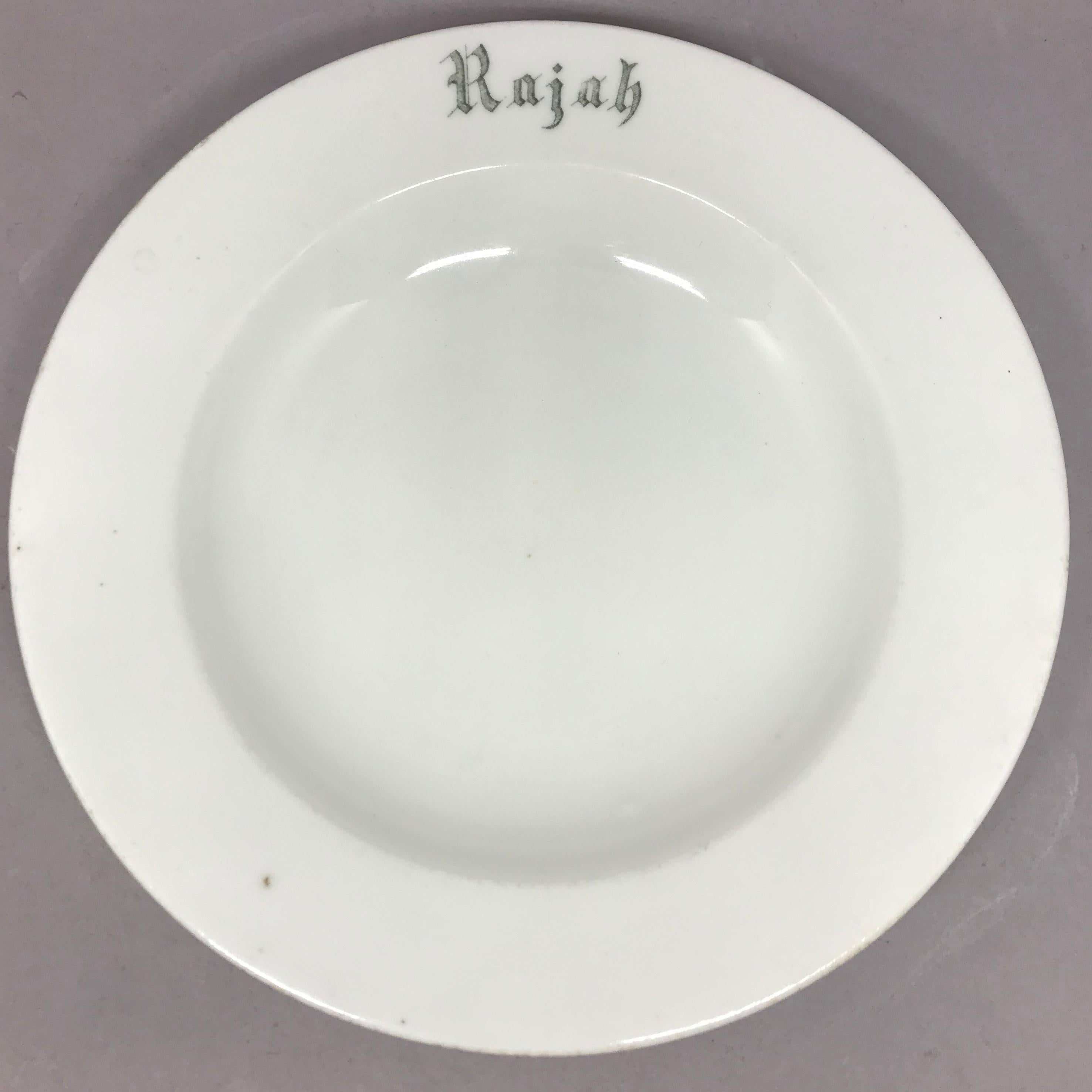 Set of Six White Vintage “Rajah” Plates For Sale 2