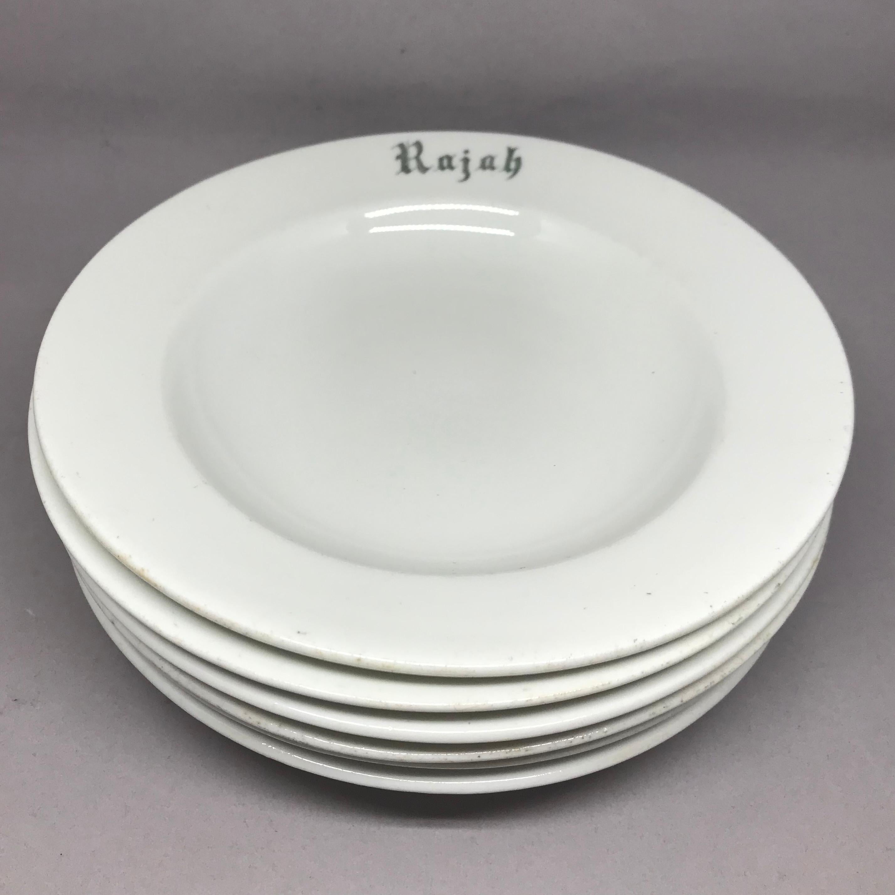 Set of Six White Vintage “Rajah” Plates For Sale 3