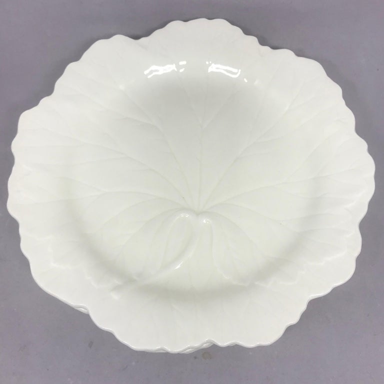 20th Century Set of Six White Wedgwood Grape Leaf Plates For Sale