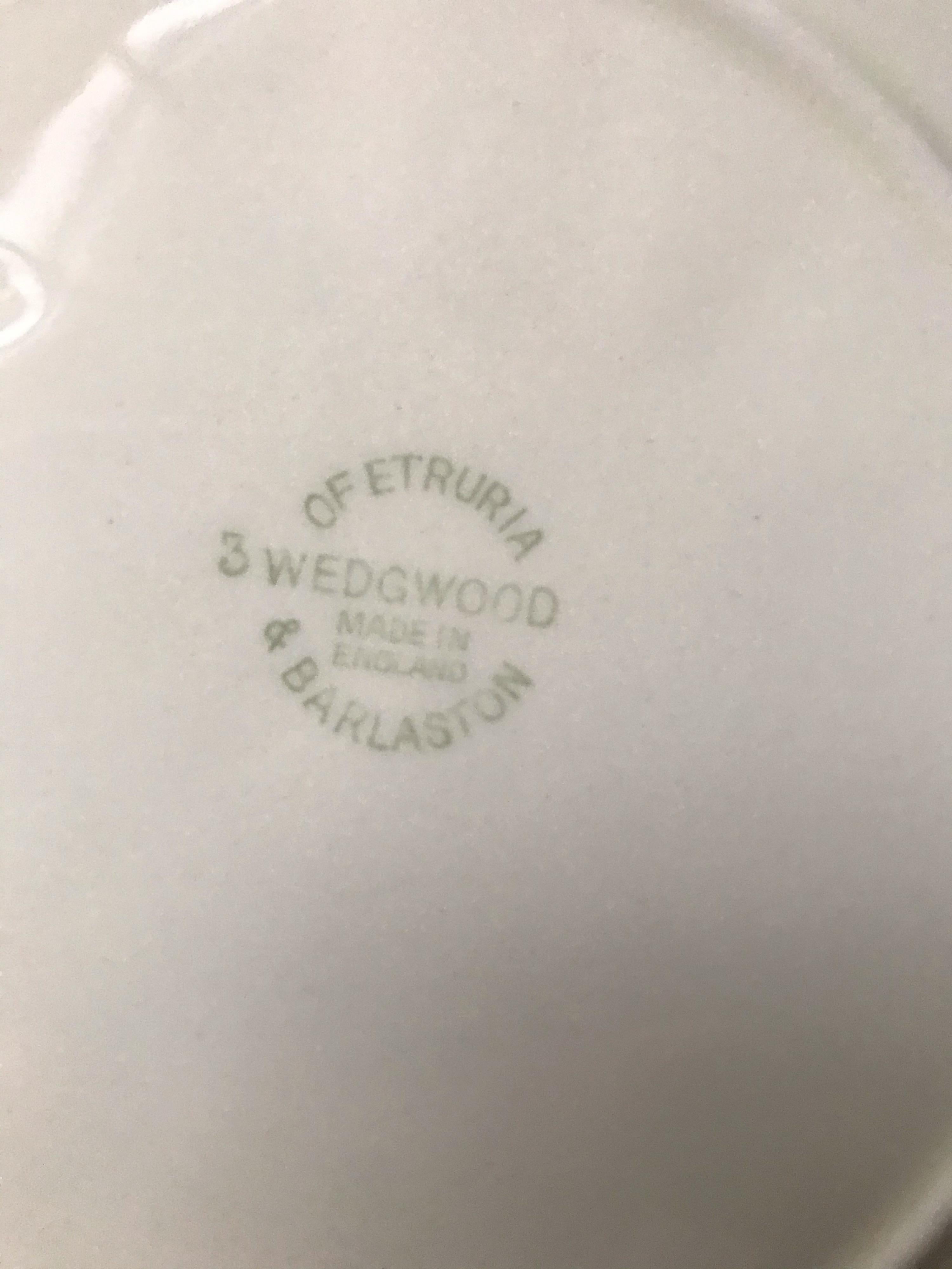 Ceramic Set of Six White Wedgwood Grape Leaf Plates For Sale