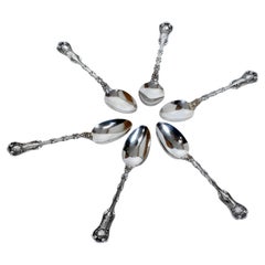 Set of Six Whiting Imperial Queen 1893 Sterling Silver Teaspoons