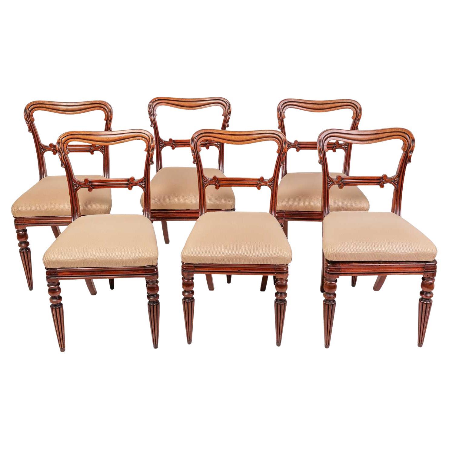 Ensemble de six chaises de salle à manger William IV en acajou, Angleterre vers 1835 en vente
