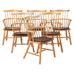 Set of Six Windsor Armchairs by Børge Mogensen