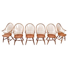 Set of Six Windsor Continuous Arm Chairs by Kinloch Woodworking, Unionville, Pa