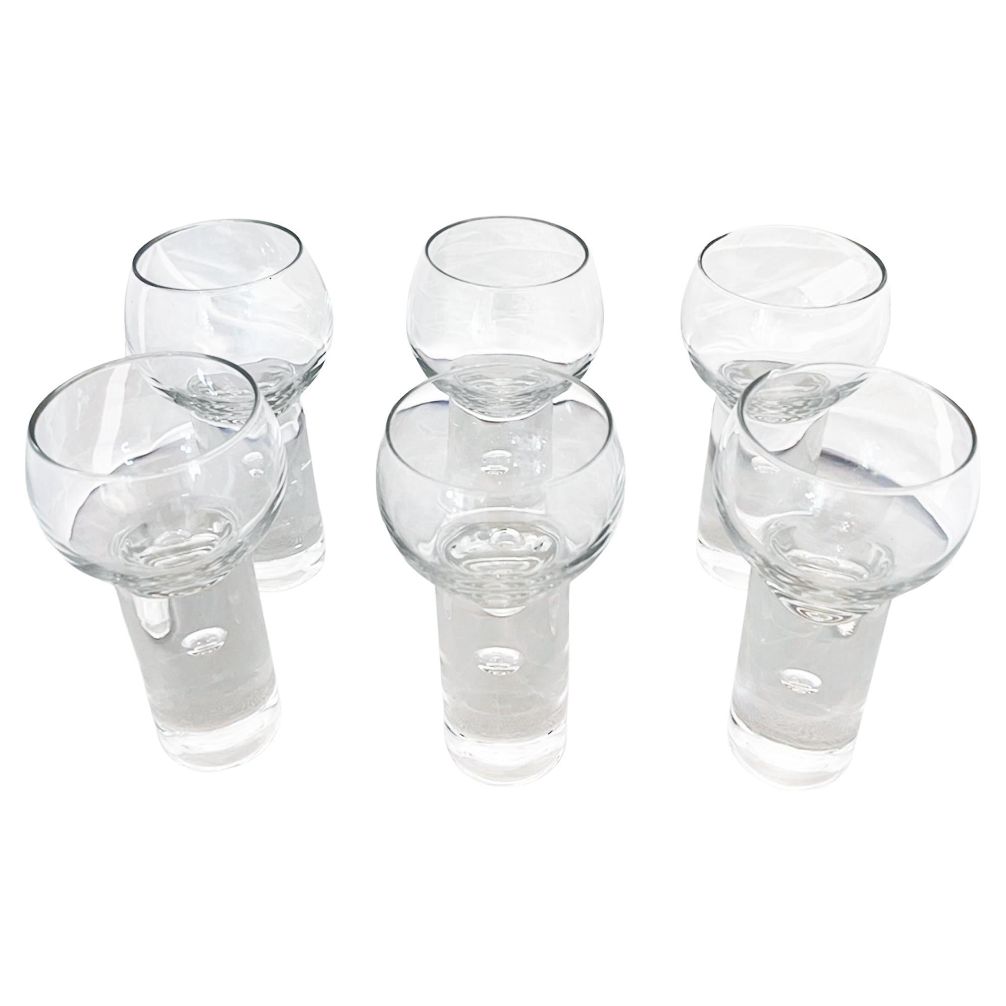 Set of Six Wine Glasses, Italian 1960s