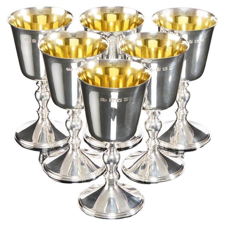 Set of Six Wine Goblets For Sale at 1stDibs