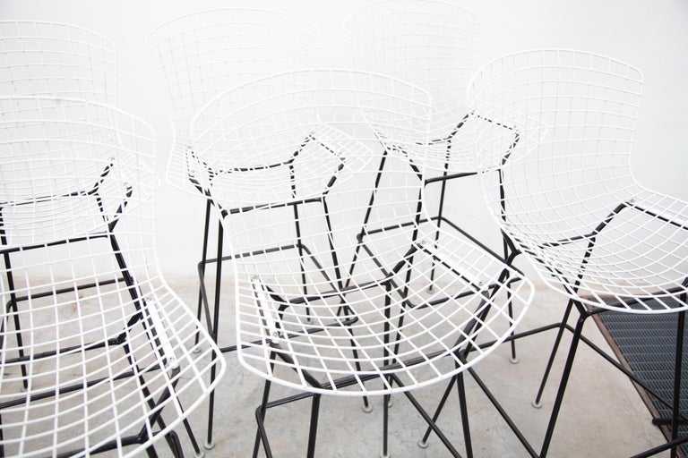 Tabourets de bar blancs 2011 Harry Bertoia pour Knoll, modèle 428C, 9x disponibles - En vente sur France