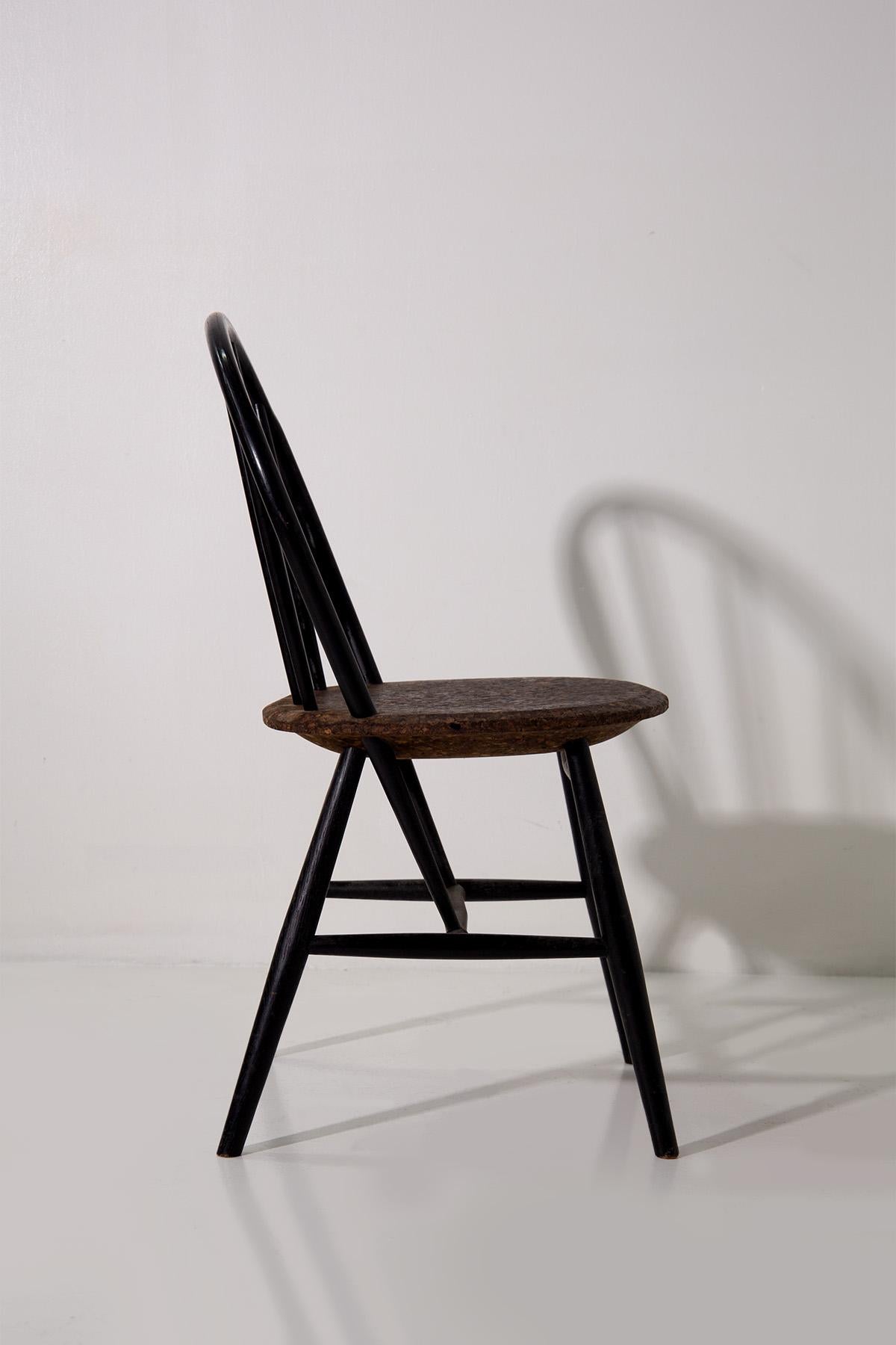Late 20th Century Ensemble de six chaises en bois et liège en vente