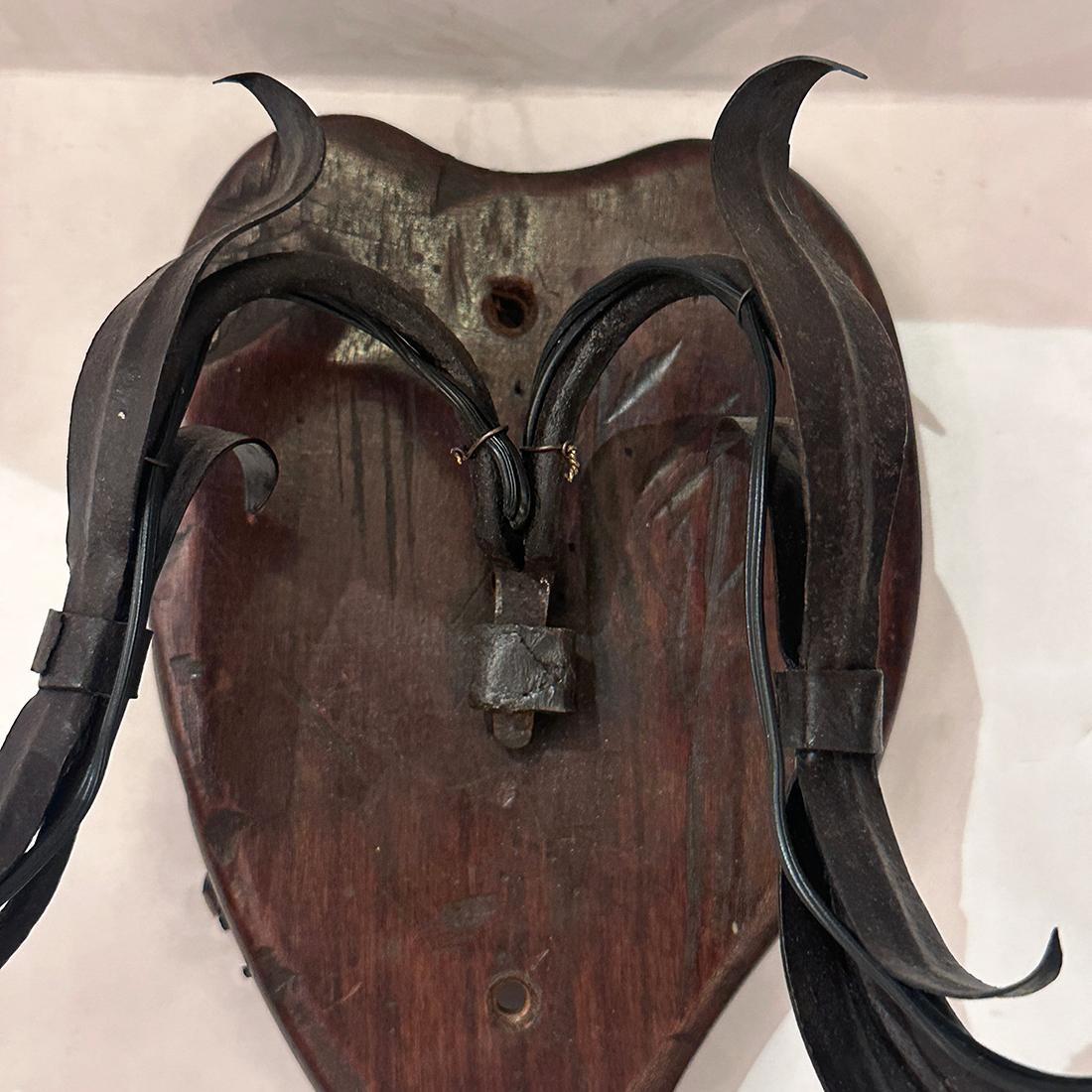 Early 20th Century Set of Six Wood and Iron Sconces For Sale
