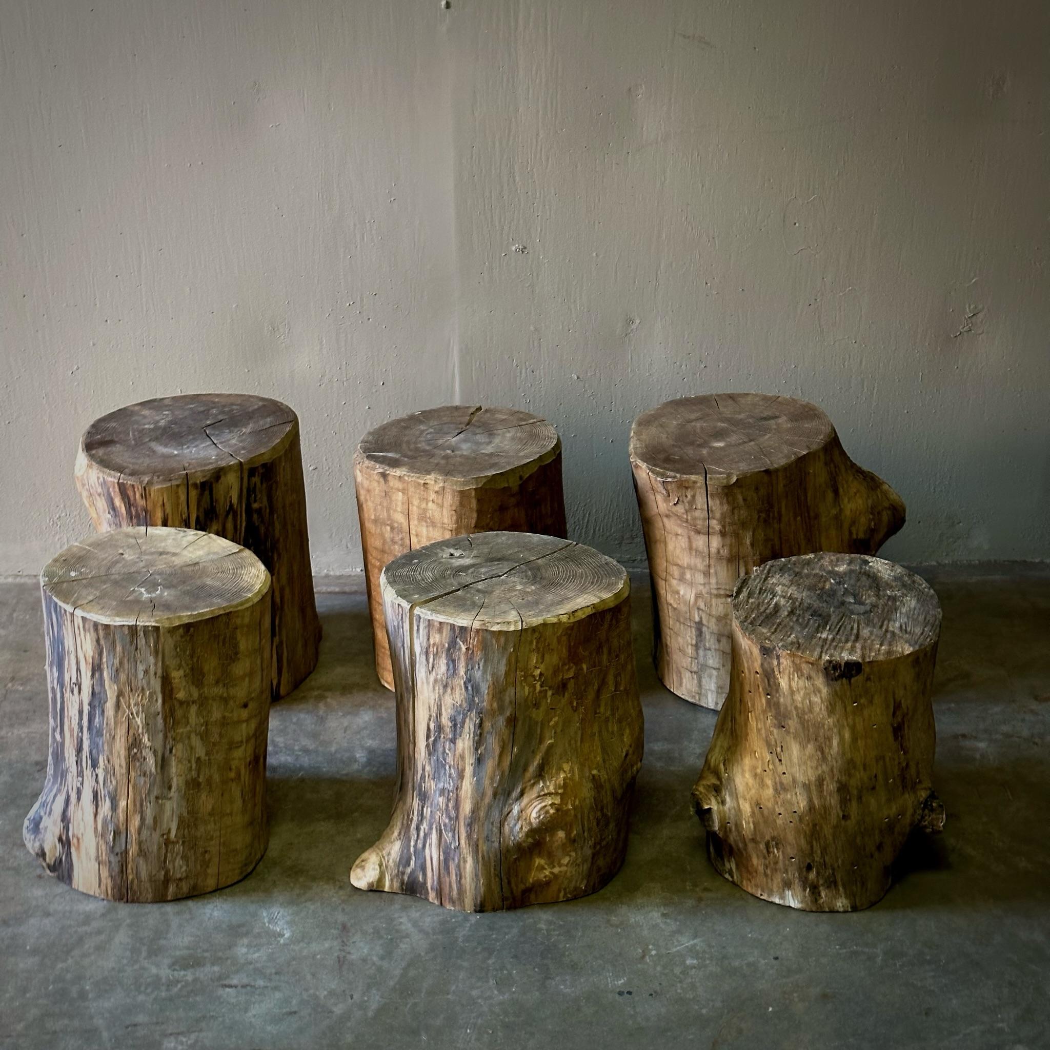 wood stumps for seating