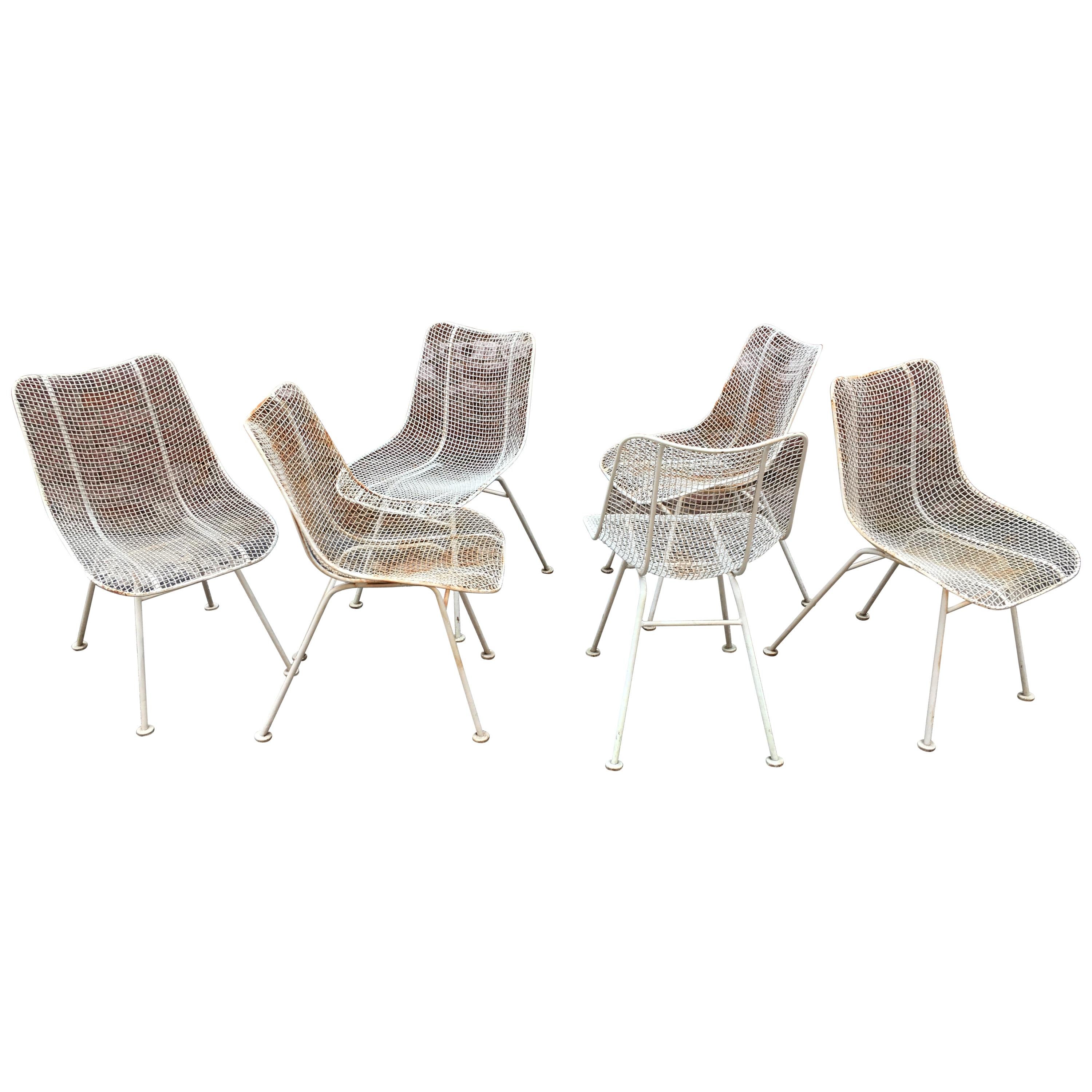 Set of Six Woodard Sculptura Wire Mesh Side Chair