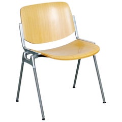 Set of Six Wooden Castelli DSC 106 Stacking Chairs by Giancarlo Piretti