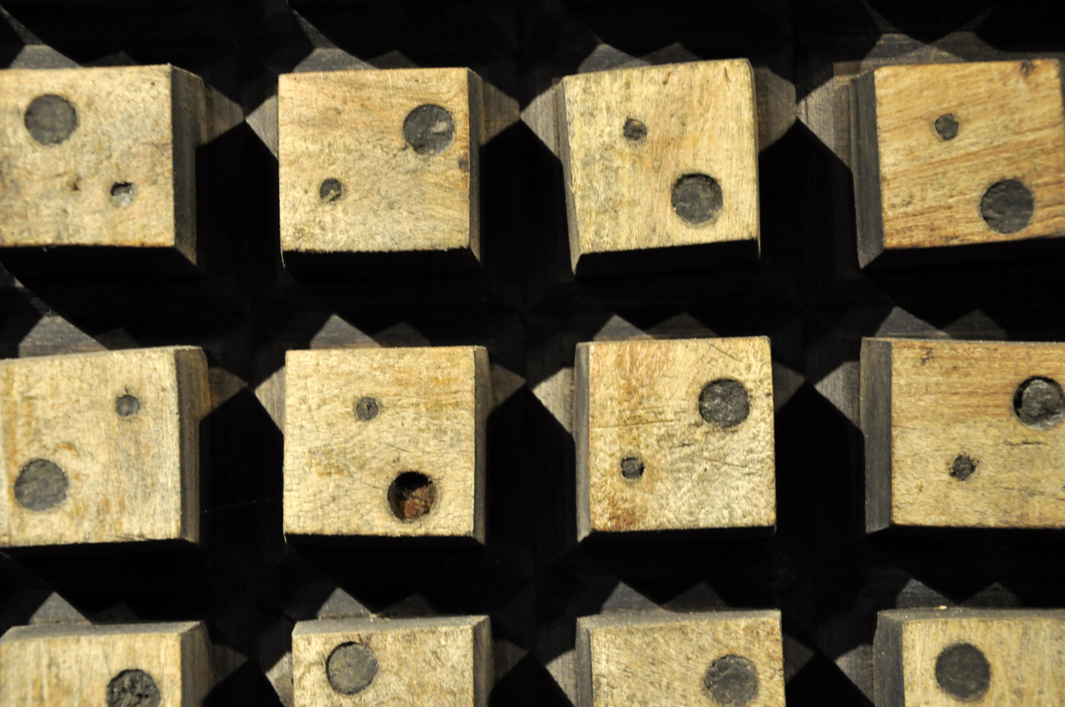 Set of Six Wooden Cement Molds 3