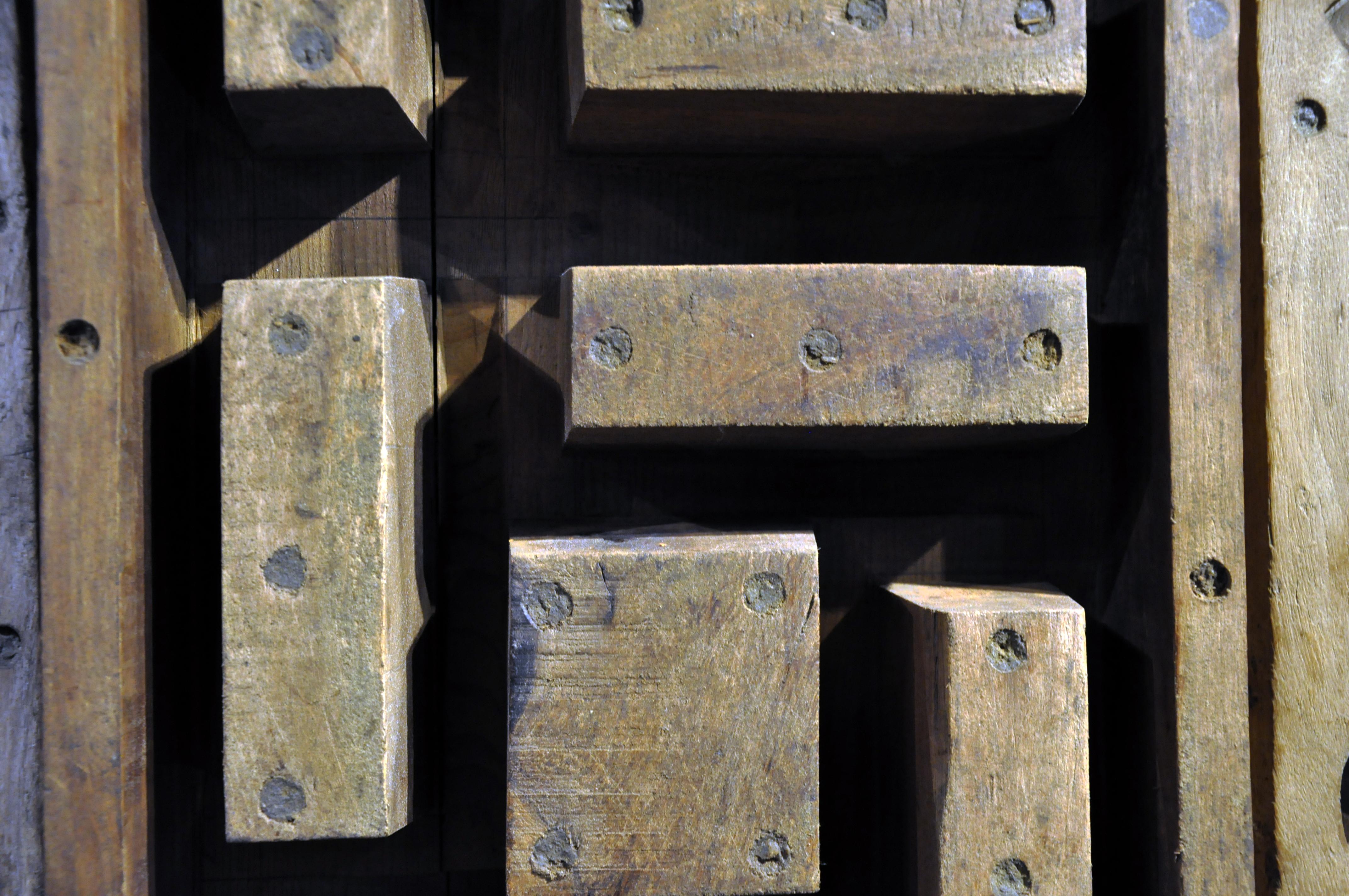 Set of Six Wooden Cement Molds 6
