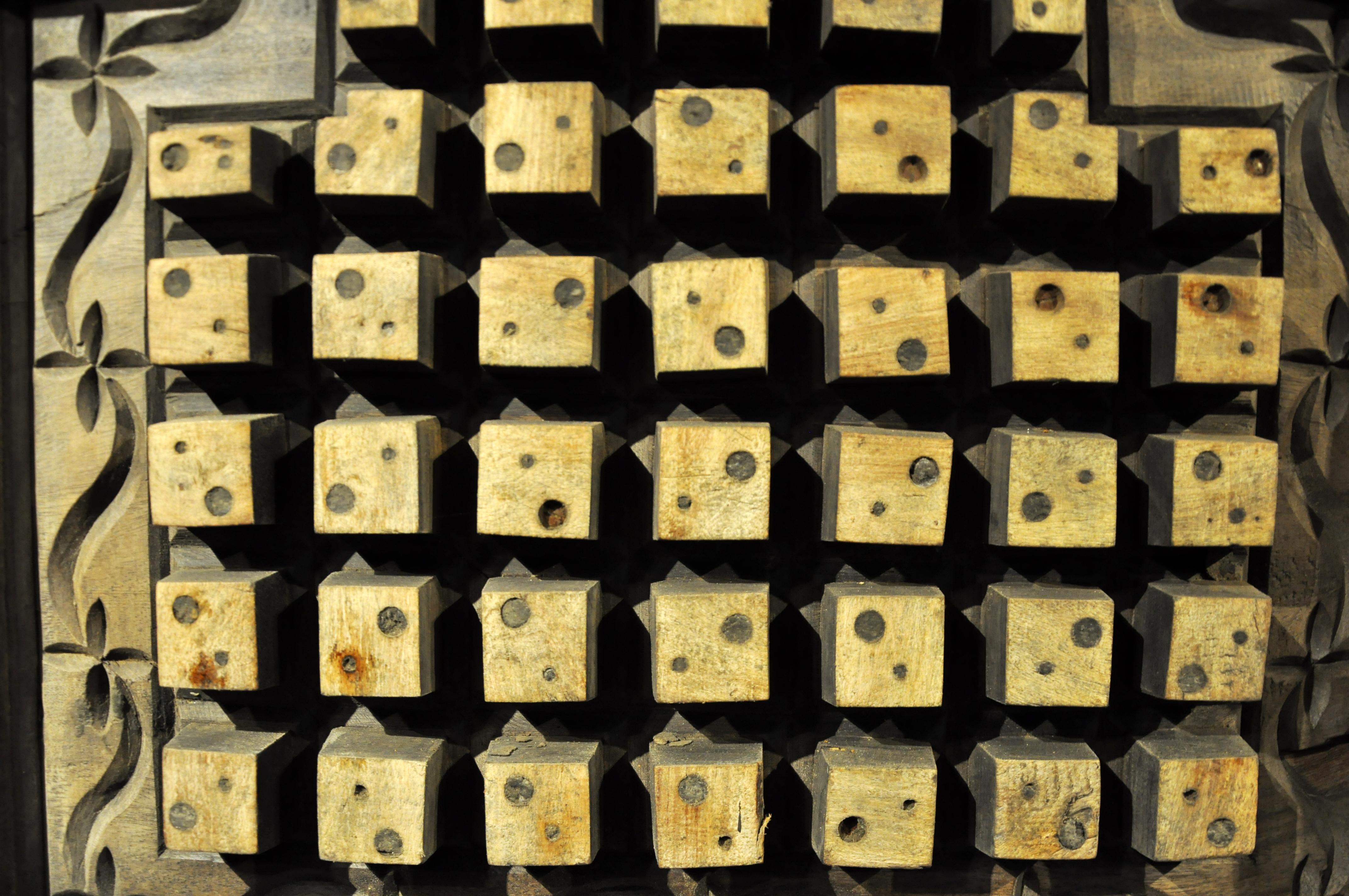 Indian Set of Six Wooden Cement Molds