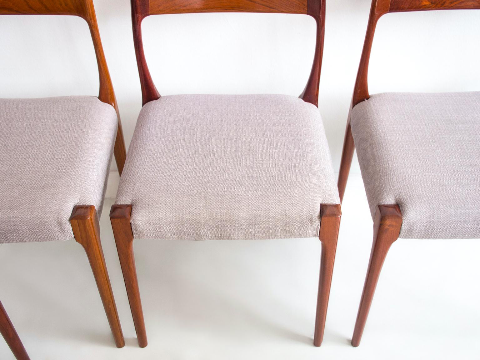 Set of Six Wooden Danish Modern Dining Chairs 1
