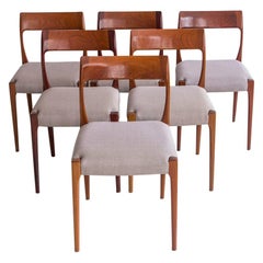 Set of Six Wooden Danish Modern Dining Chairs