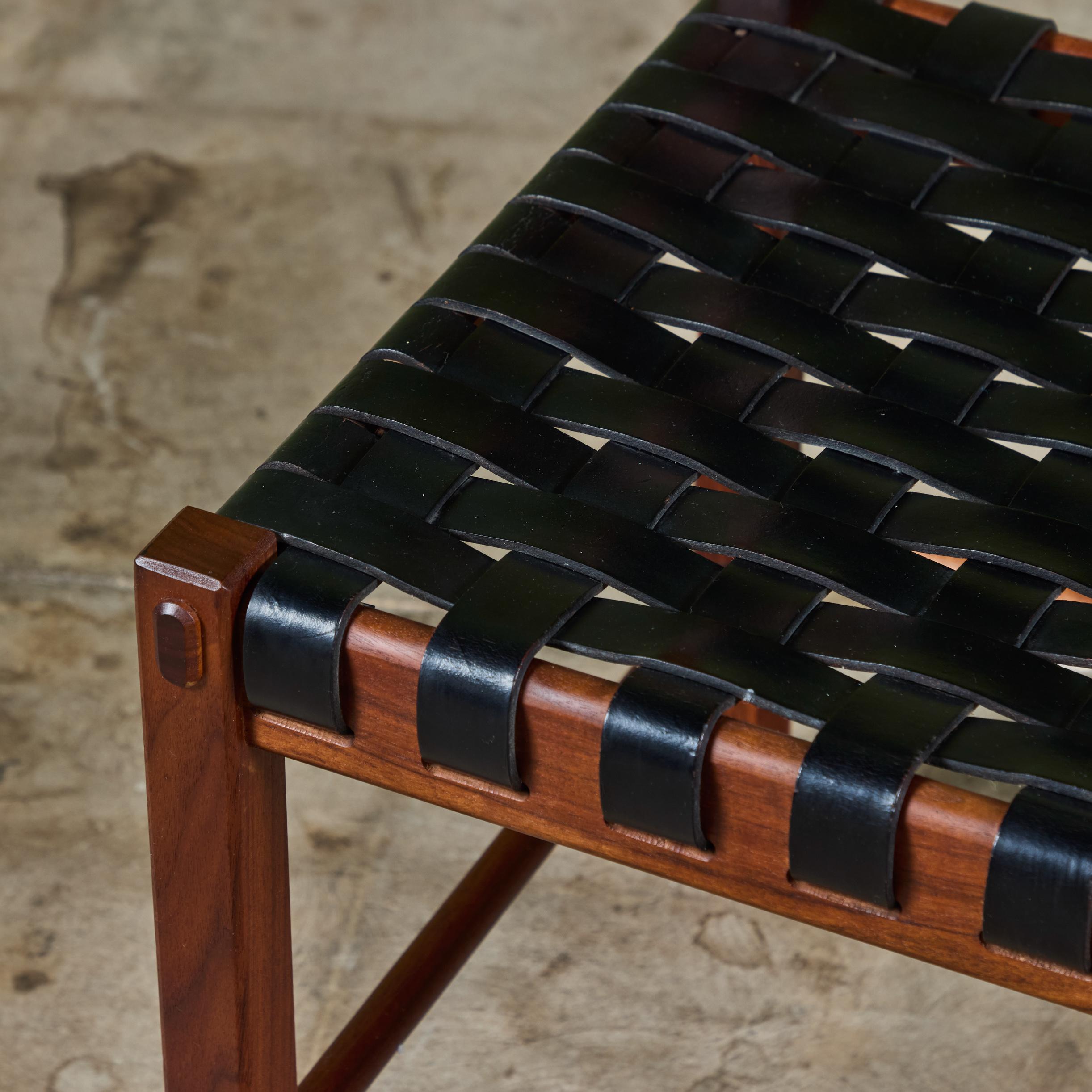Set of Six Woven Leather Dining Chairs by Robert Baron for Glenn of California 6