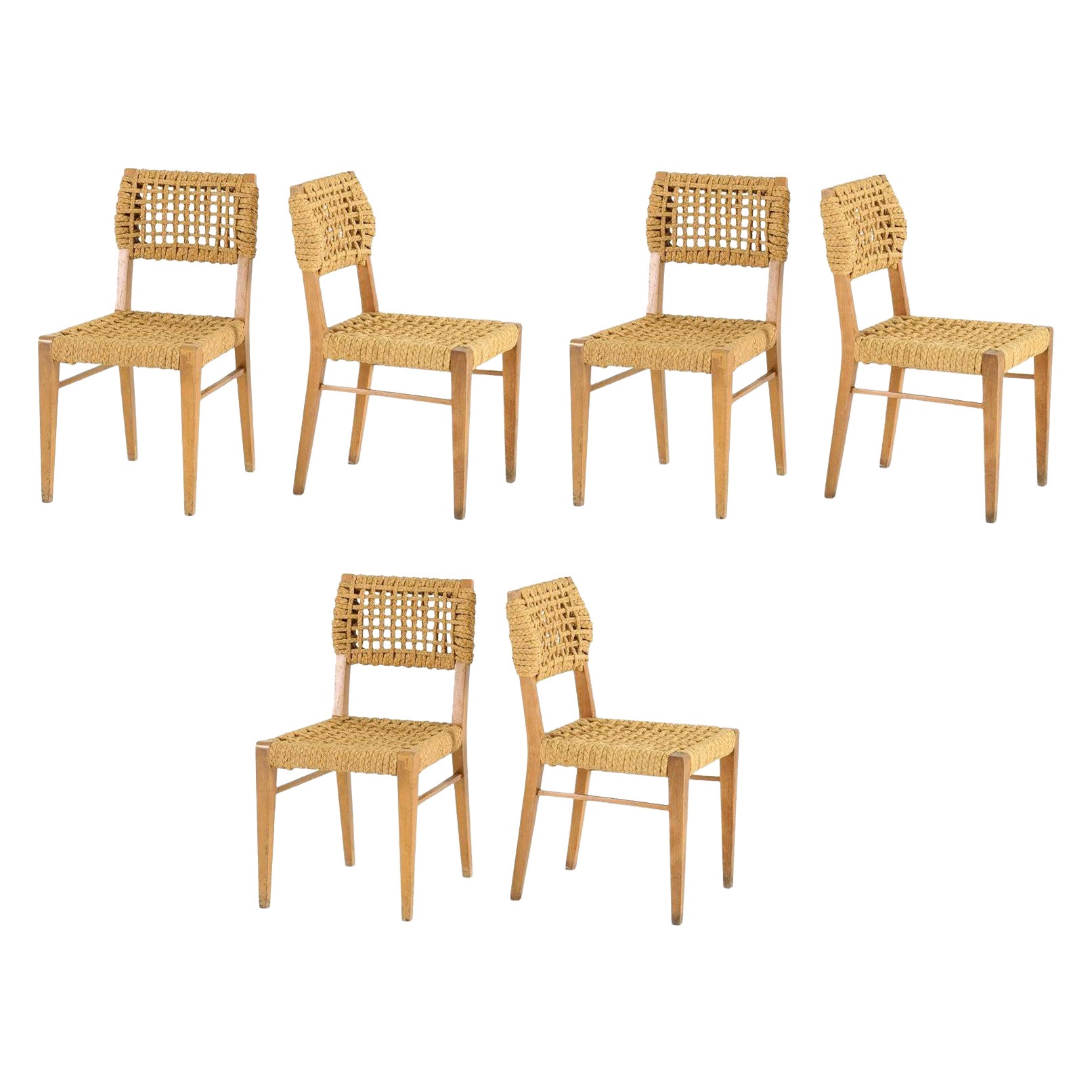 Set di sei sedie in corda intrecciata della collezione di Thierry Despont