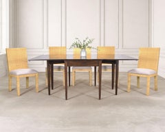Set of Six Woven Vegan Leather Dining Chairs by Budji Layug