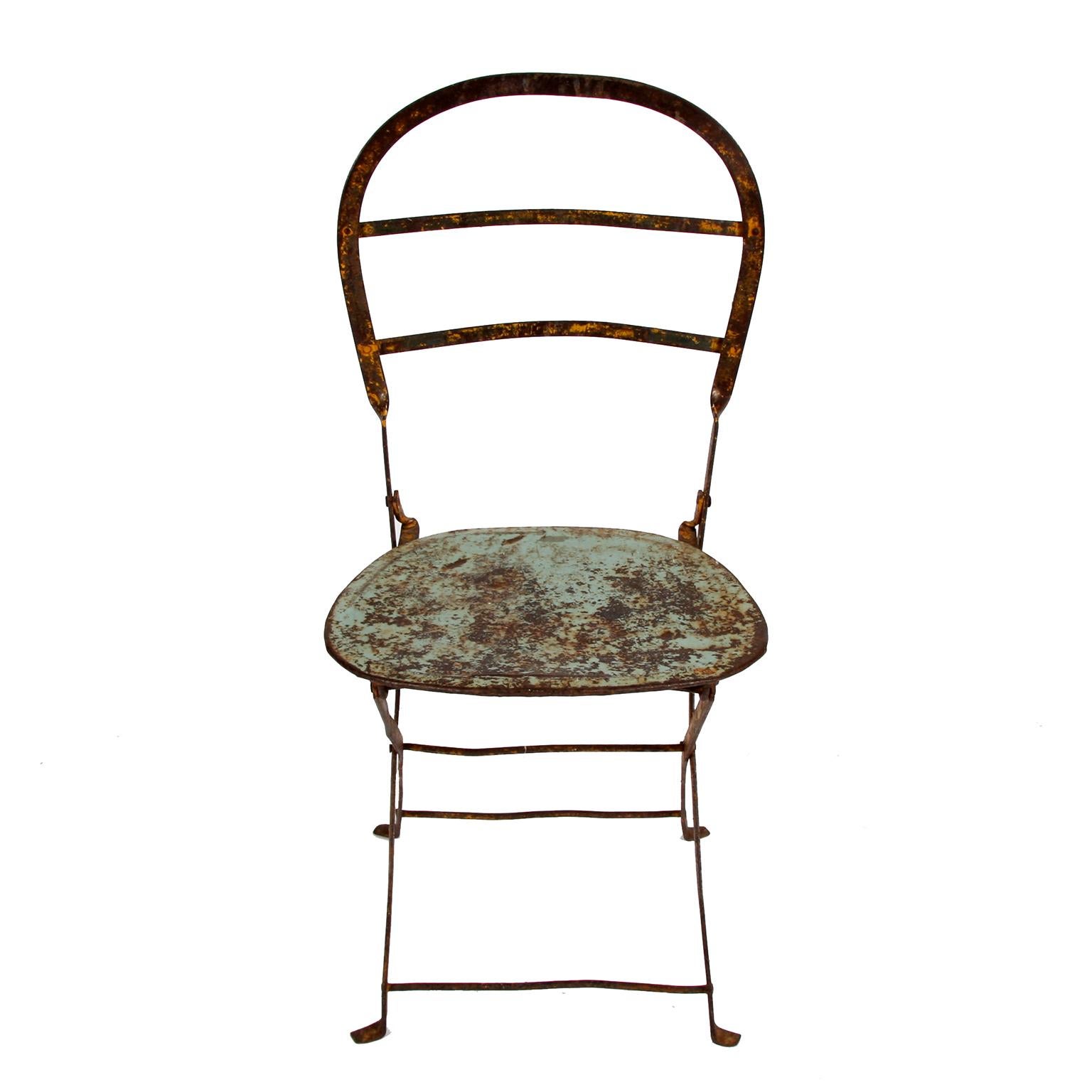 vintage wrought iron folding chairs