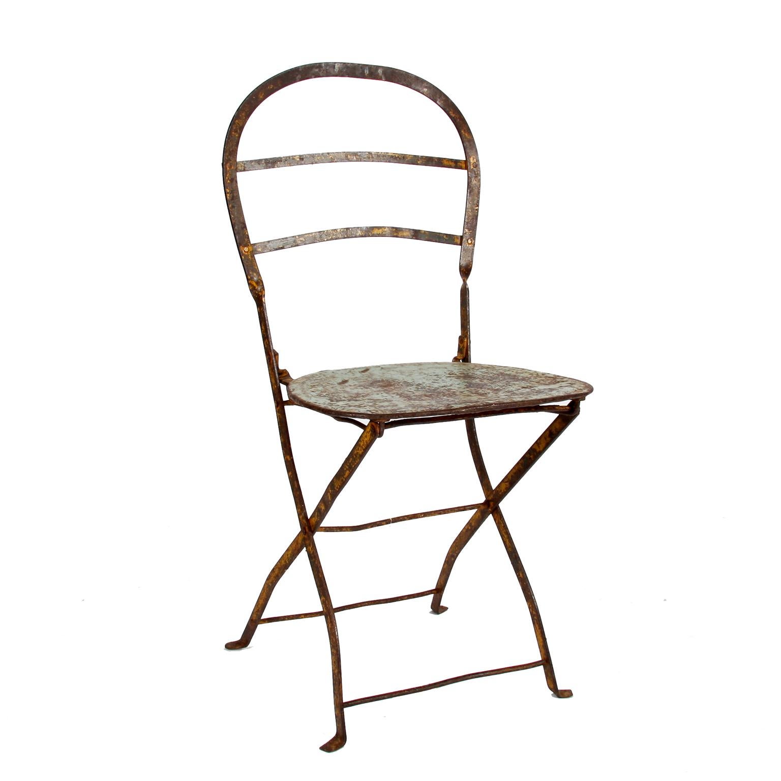 wrought iron folding chair