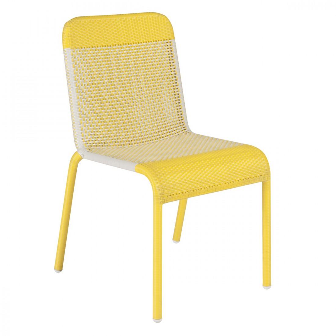 yellow stackable chairs