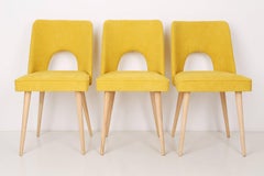 Set of Six Yellow "Shell" Chairs, Poland, 1960s