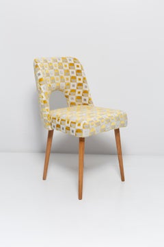 Ensemble de six chaises jaunes Shell, Pologne, années 1960