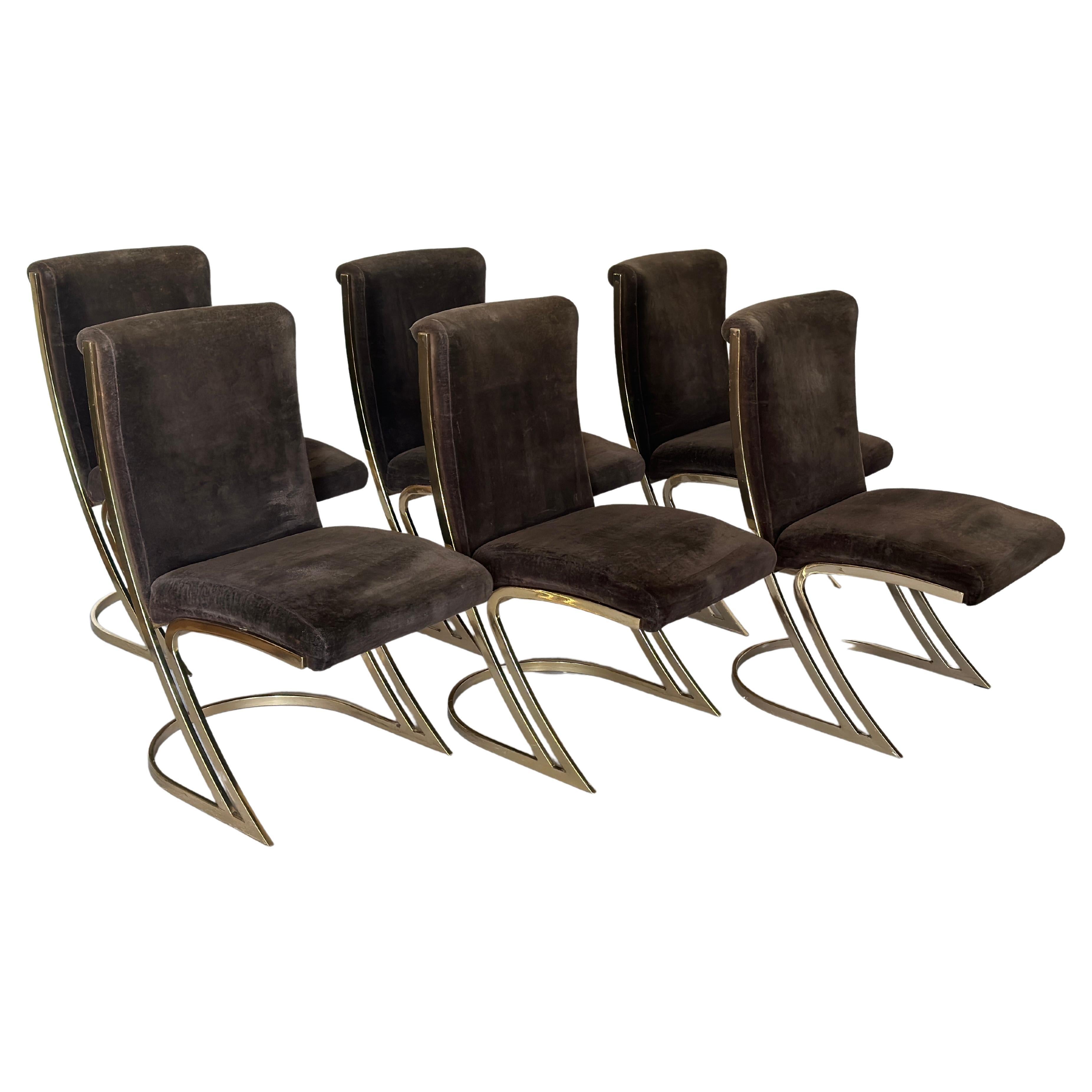Set of Six Z. Dining Chair by Pierre Cardin 1970s For Sale