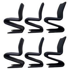 Set of Six 'Z' Sculptural Italian Dining Chairs