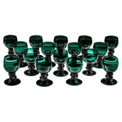 Set of Sixteen Bristol Green Roemers
