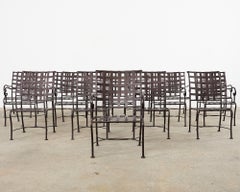Set of Sixteen Brown Jordan Florentine Style Garden Dining Chairs